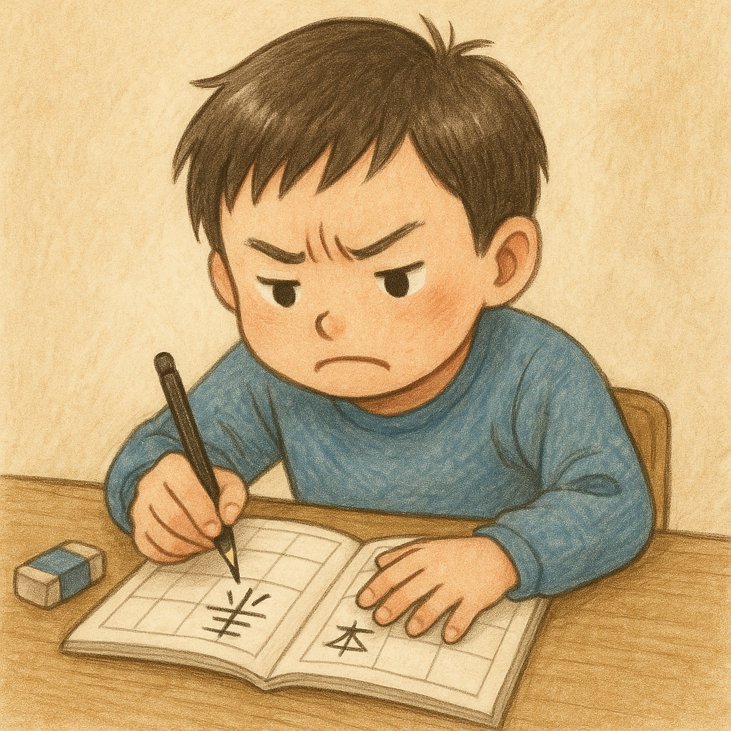 漢字を覚えられない子供