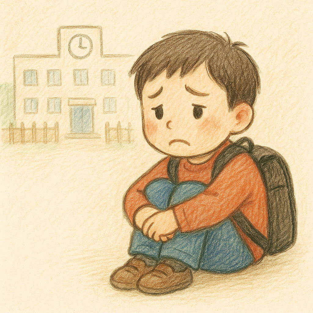 学校を嫌がる小学生